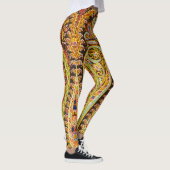 Antikes farbenfrohes Blumenmuster Leggings (Rechts)