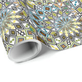 Antikes farbiges geometrisches Muster Geschenkpapier (Rolleneckpunkt)