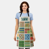 Antikes farbiges Patchwork Benutzerdefinierter Mon Schürze (Getragen)