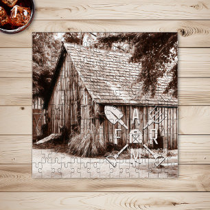 Antikes Farmhaus-Bauernhof Puzzle