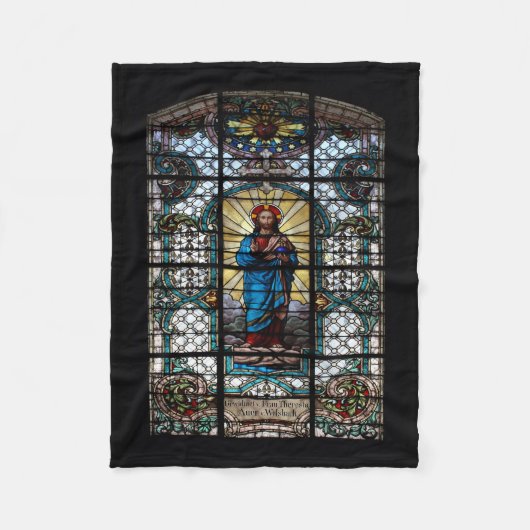 Antikes Fenster aus festem Glas Fleecedecke (Vorderseite)