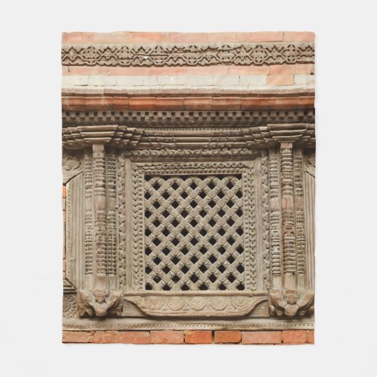 Antikes Fenster im Nasal Chowk Hof von Hanuman Fleecedecke (Vorderseite)