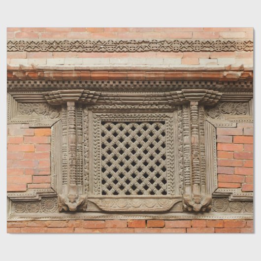 Antikes Fenster im Nasal Chowk Hof von Hanuman Geschenkpapier (Flach)