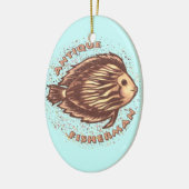 Antikes Fisherman-Dekor Keramik Ornament (Links)