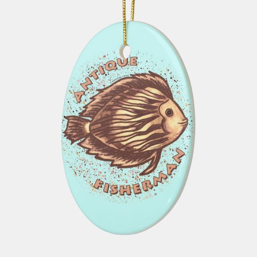 Antikes Fisherman-Dekor Keramik Ornament (Links)