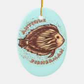 Antikes Fisherman-Dekor Keramik Ornament (Vorne)