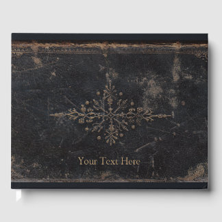 Antikes Fleur-de-lis-Leder Gästebuch