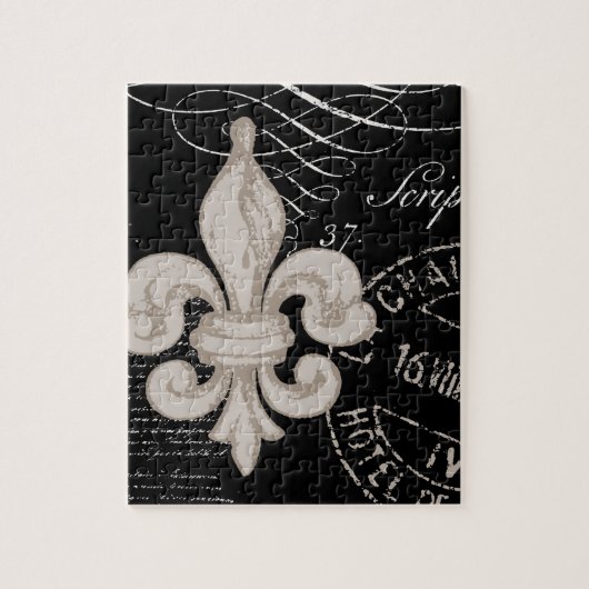 Antikes Fleur-de-Lis-Puzzle Puzzle (Vertikal)