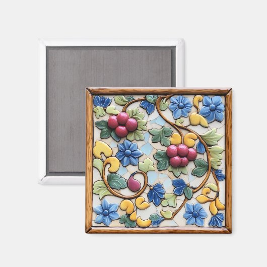 Antikes Fliesenmuster Magnet (Vorderseite/Rückseite)