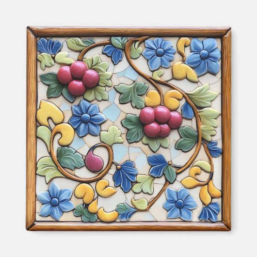 Antikes Fliesenmuster Magnet (Vorne)