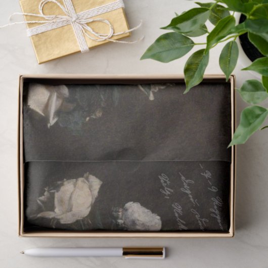 Antikes Floral mit Skript Seidenpapier (Geschenk)