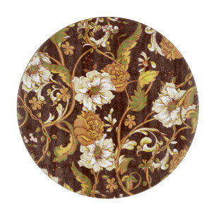 Antikes florales Barock: Magnolien, Rosen Muster. Schneidebrett