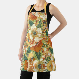 Antikes florales Barockmuster in Gold, Rost und Gr Schürze