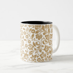 Antikes florales botanisches Muster Zweifarbige Tasse