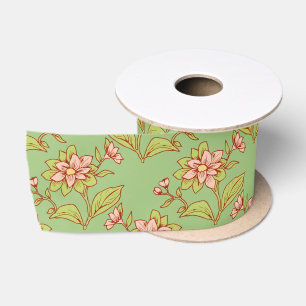 Antikes florales botanisches nahtloses Muster Satinband