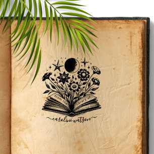 Antikes Florales Buch Aus der Bibliothek von Gummistempel