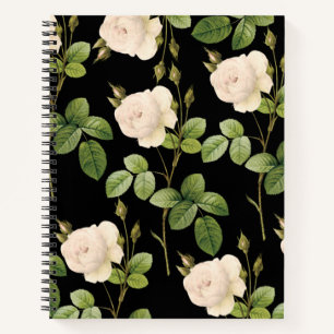 Antikes Florales College-Heft mit Linien Notizblock