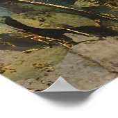 Antikes florales Design mit texturiertem oder geal Poster (Ecke)