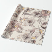 Antikes Florales Geschenkpapier in Staubrose (Ungerollt)