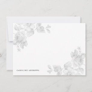 Antikes Florales Grau Mitteilungskarte