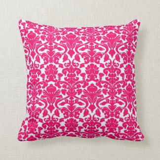Antikes florales heißrosa Damast-Siegelkissen Kissen