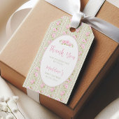 Antikes Florales Hellgrün Geschenkanhänger
