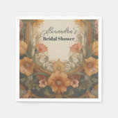 Antikes florales Jugendstil Brautparty Serviette (Vorderseite)