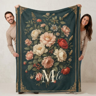 Antikes florales viktorianisches Rosenbouquet Baby Sherpadecke