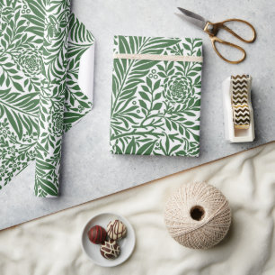 Antikes Florales William Morris Weidenzweig Grün Geschenkpapier