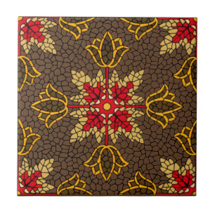 Antikes formelles Mosaik-Blumenmuster aus der vikt Fliese