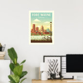 Antikes Fort Wayne Indiana Poster (Heimbüro)