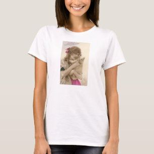 Antikes Foto einer viktorianischen Frau mit Hund T-Shirt