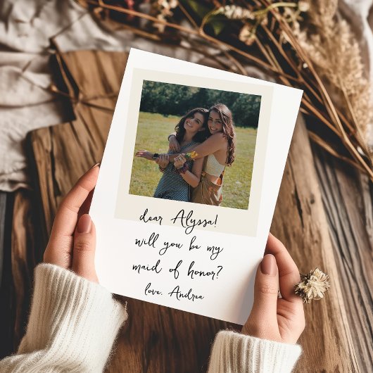 Antikes Foto handgeschriebene Brautjungfer-Vorschl Einladung