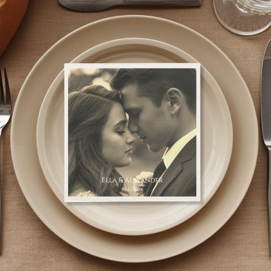 Antikes Foto Serviette