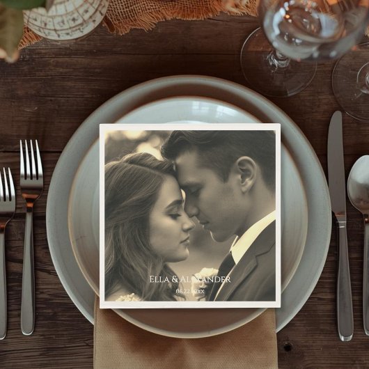 Antikes Foto Serviette