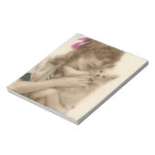 Antikes Foto Viktorianische Frau und Hund Notizblock (Rotiert)