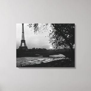 Antikes Frankreich Paris Eiffelturm Sonnenuntergan Leinwanddruck