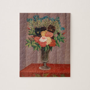 Antikes französisches Blumencottage von Henri Rous Puzzle