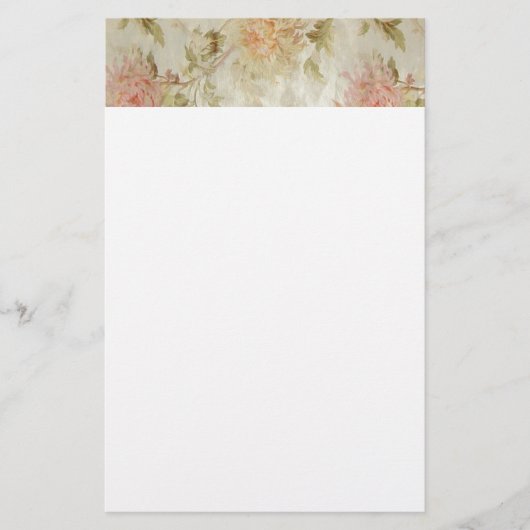 Antikes französisches BlumenToile Briefpapier (Vorderseite)