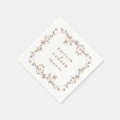 Antikes französisches braunes Blumencocktail für d Serviette (Ecke)