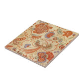 Antikes französisches Chintz-Blumenmuster Terrakot Fliese (Seite)