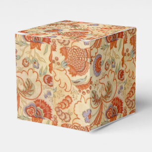 Antikes französisches Chintz-Blumenmuster Terrakot Geschenkschachtel