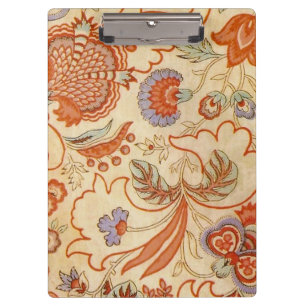 Antikes französisches Chintz-Blumenmuster Terrakot Klemmbrett
