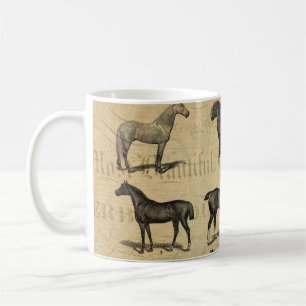 Antikes französisches Pferd Kaffeetasse