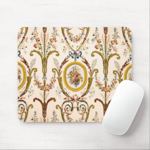 Antikes französisches Rokoko-Blumen-Gold-Creme-Ele Mousepad