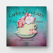 Antikes französisches shabby florales Caféschild