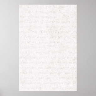 Antikes Französisches Skript-Schreibpapier im Vint Poster