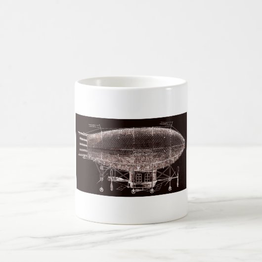 Antikes französisches Steampunk-Flugzeugdesign Kaffeetasse (Mittel)