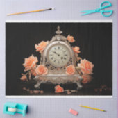 Antikes französisches Tischuhr 2 - Dekopapier Seidenpapier (Basteln)