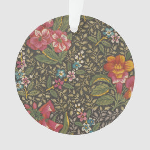 Antikes französisches Toile de Jouy Blumenmuster Ornament